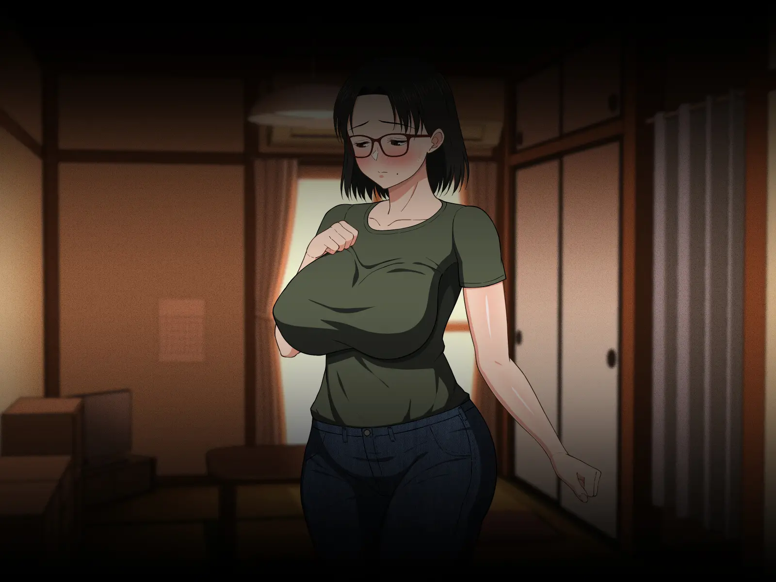 Megane Kyonyuu Na Okaa-San To Yojouhan De Noukou Sex | 안경거유인 엄마랑 다다미 넉장 반 집에서 농후섹스